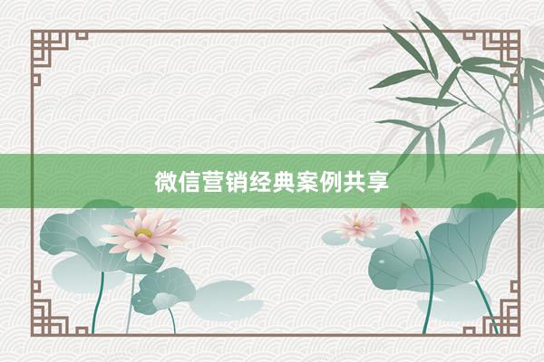 微信营销经典案例共享